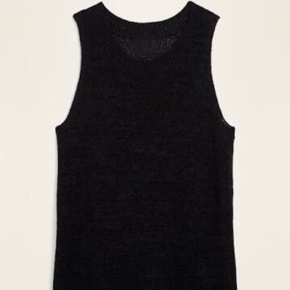Black Sleeveless Sweater Tank Top